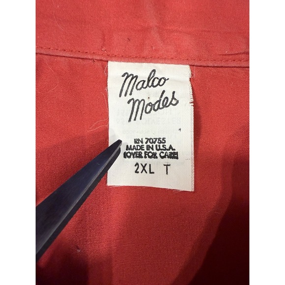 Malco Modes Vintage Western Pearl Snap Shirt Red XXL Tall USA Rodeo Cowboy - Picture 3 of 7